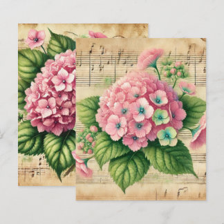  Muziek Roze & Groene Hydrangea Scrapbook