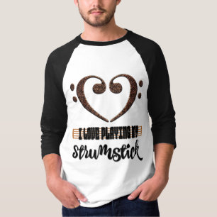 Muziek Sleutel Hart Liefde Spelen Mijn Strumstick T-shirt