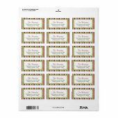 Muziek Snoep Stripes Christmas Retouradres Etiket (Full Sheet)