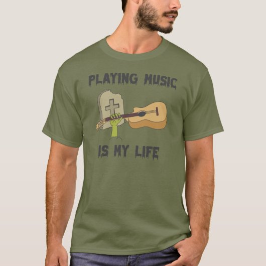 Muziek spelen is mijn leven t-shirt (Voorkant)