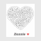 Muziek spreekt aangepaste cut sticker (Vel)
