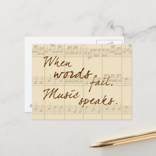 Muziek spreekt briefkaart (Voorkant / Achterkant in situ)