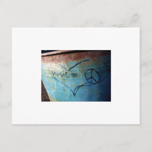 muziek staat gelijk aan vrede briefkaart