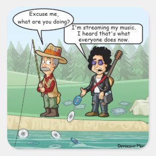 Muziek Streaming Funny Pun 20 Vierkante Stickers