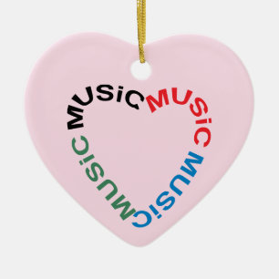 Muziek Tekst Hart Keramisch Ornament