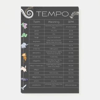 Muziek tempo kaart post-it notities post-it® notes