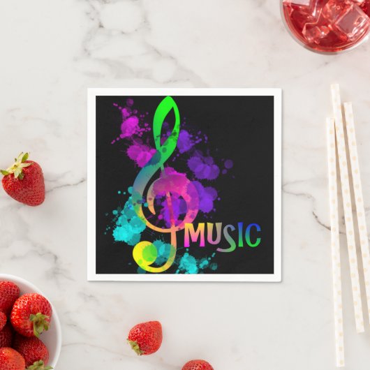 Muziek Thema Rainbow Treble Clef Servetten (Insitu)