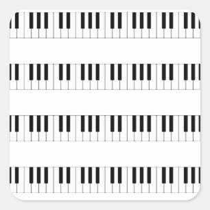 Muziek: Toetsenbordpatroon piano Vierkante Sticker