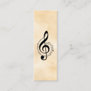 Muziek Treble Clef Chrome Gepersonaliseerd Mini Visitekaartje