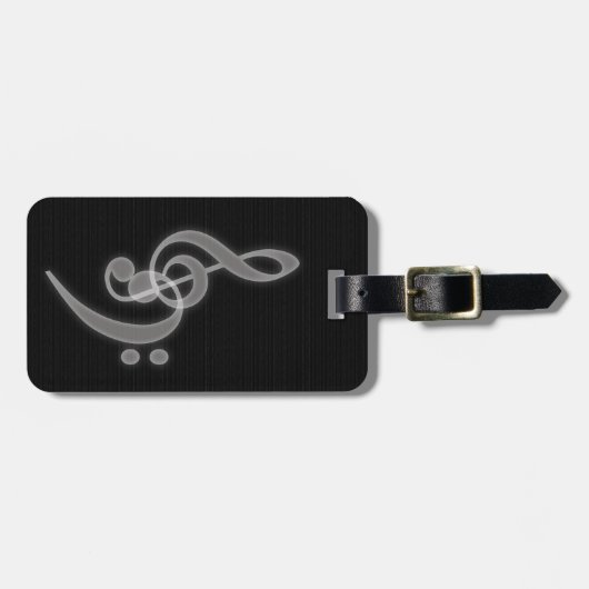 Muziek - Treble en Bass Clef Bagagelabel (Voorkant horizontaal)