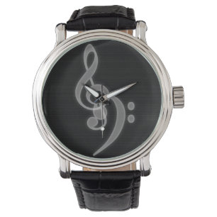 Muziek - Treble en Bass Clef  Horloge