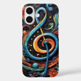 Muziek treble sleutel in multicolor cover
