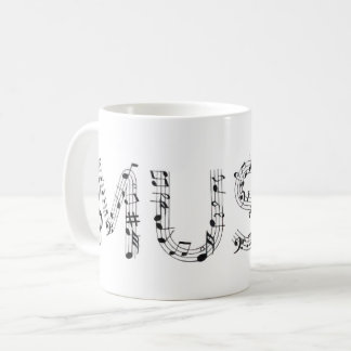 Muziek typografie koffiemok
