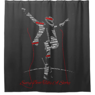 Muziek Typografie Kunst Modern Muziek Liefhebber Douchegordijn