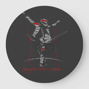 Muziek Typografie Kunst   Modern Muziek Liefhebber Grote Klok