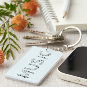 Muziek Typografie Sleutelhanger