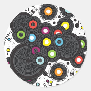 Muziek uit de 20e eeuw ronde sticker