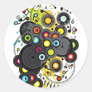 Muziek uit de 20e eeuw ronde sticker