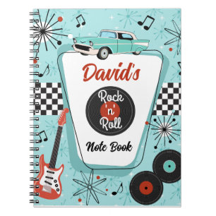 Muziek uit de jaren 50 Retro Rock 'n' Roll Notitieboek