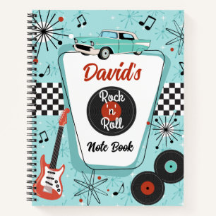 Muziek uit de jaren 50 Retro Rock 'n' Roll Notitieboek