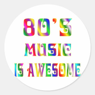 Muziek van 80 jaar ronde sticker