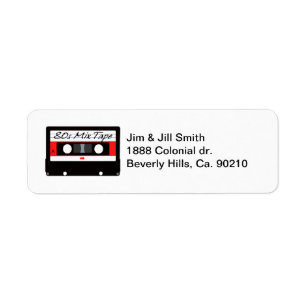 Muziek van 80 s, combinatie tapedassette etiket