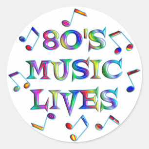 Muziek van 80 s ronde sticker