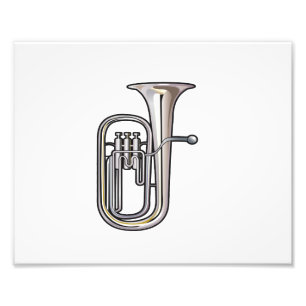 muziek van euphonium brass realistisch.png foto afdruk