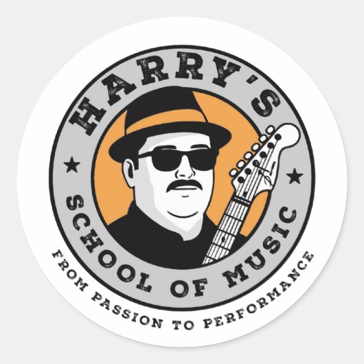 Muziek van Harry Ronde Sticker (Voorkant)