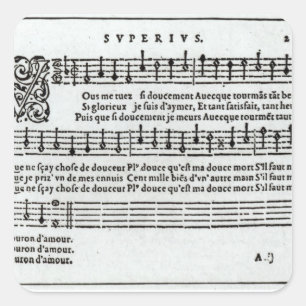 Muziek van Jean Antoine de Baif Vierkante Sticker