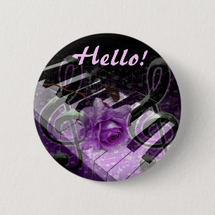 Muziek van liefde, Purle_ Ronde Button 5,7 Cm