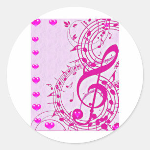 Muziek van liefde_ ronde sticker