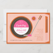 Muziek van Record Player op feestdag Kaart (Voorkant)