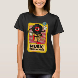 Muziek verplaatst de wereld t-shirt