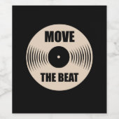 Muziek verplaatst het Beat Wijn Etiket (Enkel label)