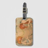 Muziek Victoriaans Angel Musicians Flute Harp Bagagelabel (Voorkant (verticaal))