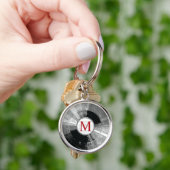 Muziek Vinyl Record monogram Sleutelhanger (Hand)