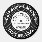 Muziek-vinylrecord retro opslaan Datum Magneet (Voorkant)