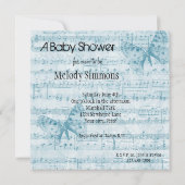 muziek vlinders Baby shower Kaart (Achterkant)