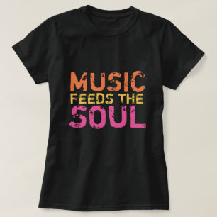 Muziek voedt de sol (Oranje, geel, roze) T-shirt