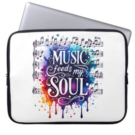 Muziek voedt mijn ziel laptop sleeve