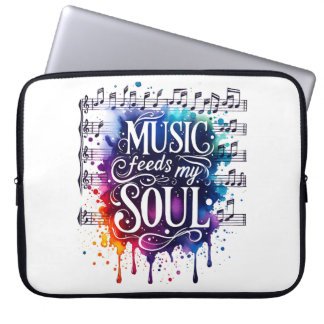 Muziek voedt mijn ziel laptop sleeve