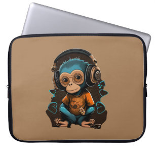 Muziek voor apensets in het luisteren, muziek onde laptop sleeve