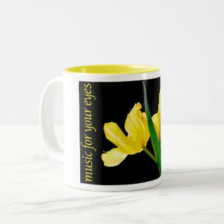 muziek voor je ogen - bloemen tweekleurige koffiemok