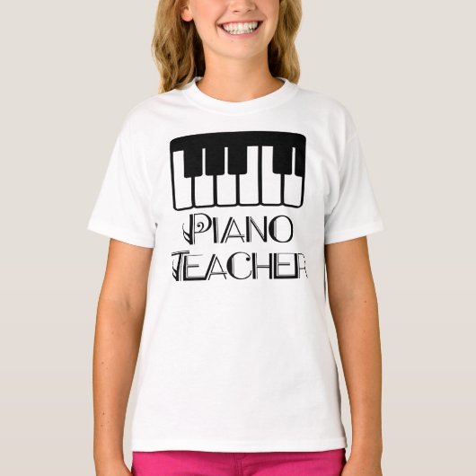 Muziek voor piano-leraar t-shirt (Voorkant)