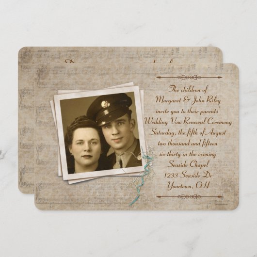  muziek Wedding Vow Renewal Kaart (Voorkant / Achterkant)