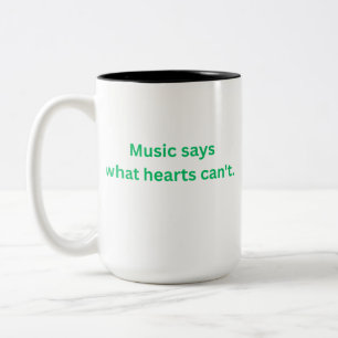 Muziek zegt wat harten niet kunnen Quote koffiemok Tweekleurige Koffiemok