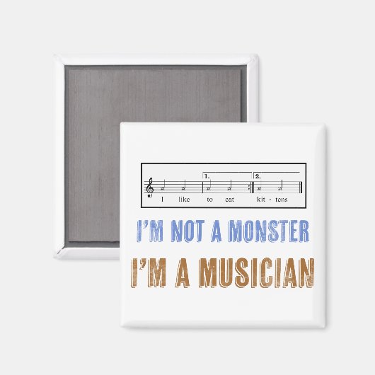 Muziekalfabetisme is iets dat ik graag eet Kittens Magneet (Voorkant / Achterkant)