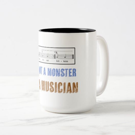 Muziekalfabetisme is iets dat ik graag eet Kittens Tweekleurige Koffiemok (Voorkant rechts)