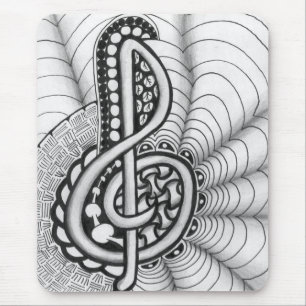 Muziekbeschermers Verhandelbaar Clef Design Muismat